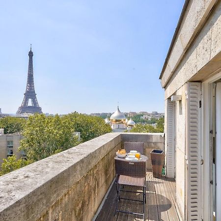 Designed Studio With Ac-Terrasse Vue Tour Eiffel Paris Eksteriør bilde