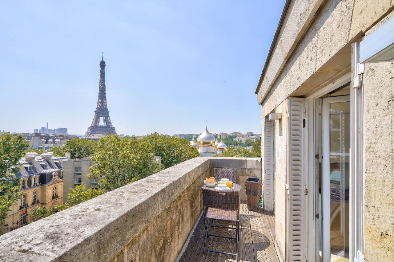 Designed Studio With Ac-Terrasse Vue Tour Eiffel Paris Eksteriør bilde
