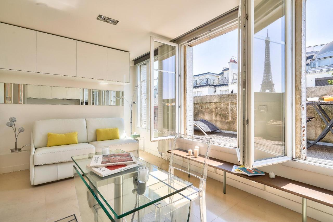 Designed Studio With Ac-Terrasse Vue Tour Eiffel Paris Eksteriør bilde